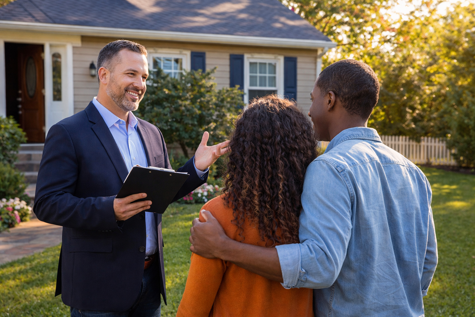 Find real estate agent by ZIP code meeting with home buyers outside residential property